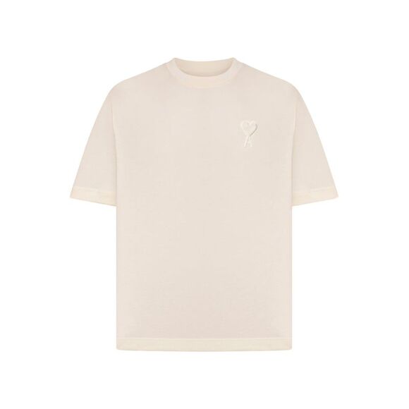 Ami Paris Men Ami De Coeur Embossed Cotton T-Shirt